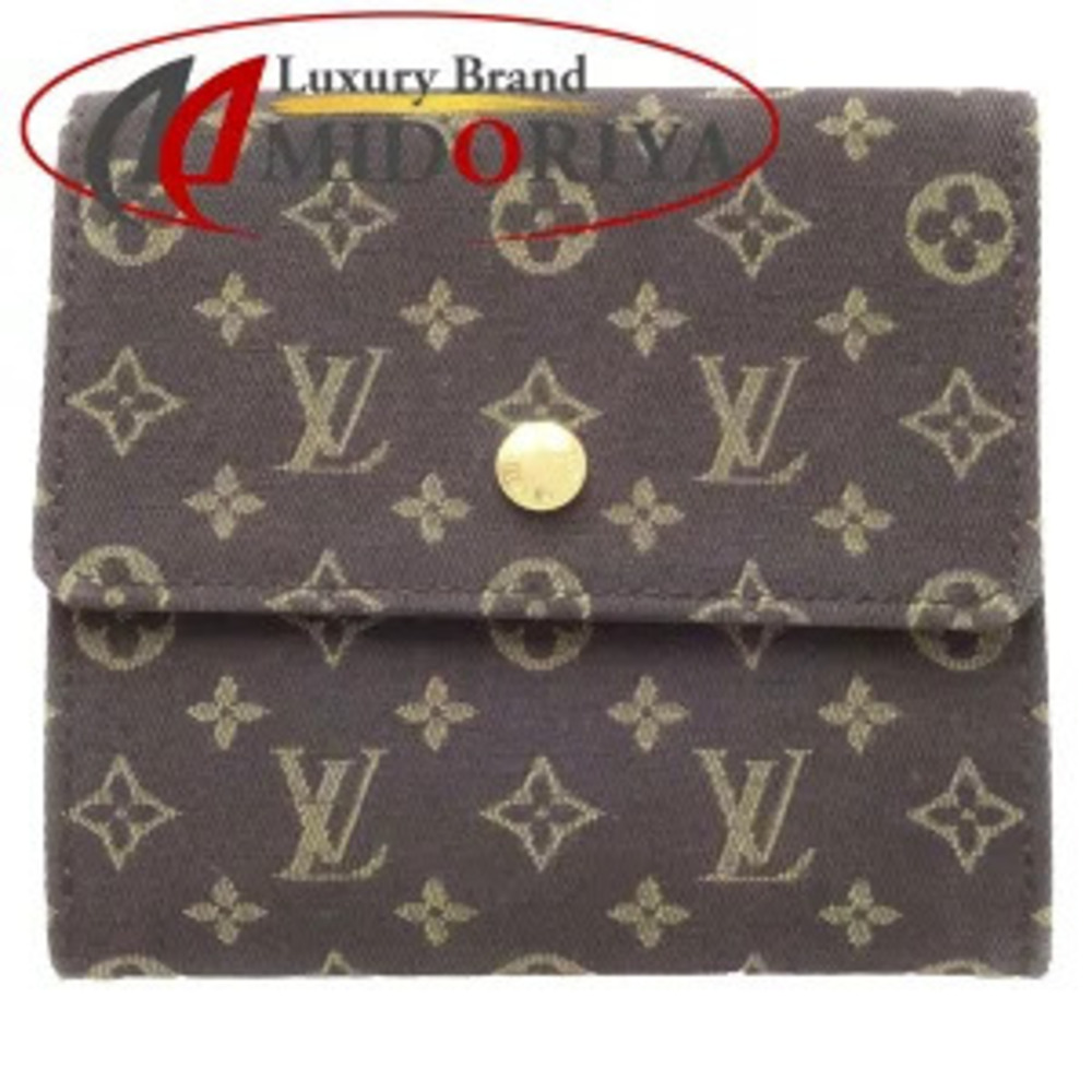 Louis Vuitton Portefeuille Elise Monogram Lin Tri fold Wallet Ebene Brown